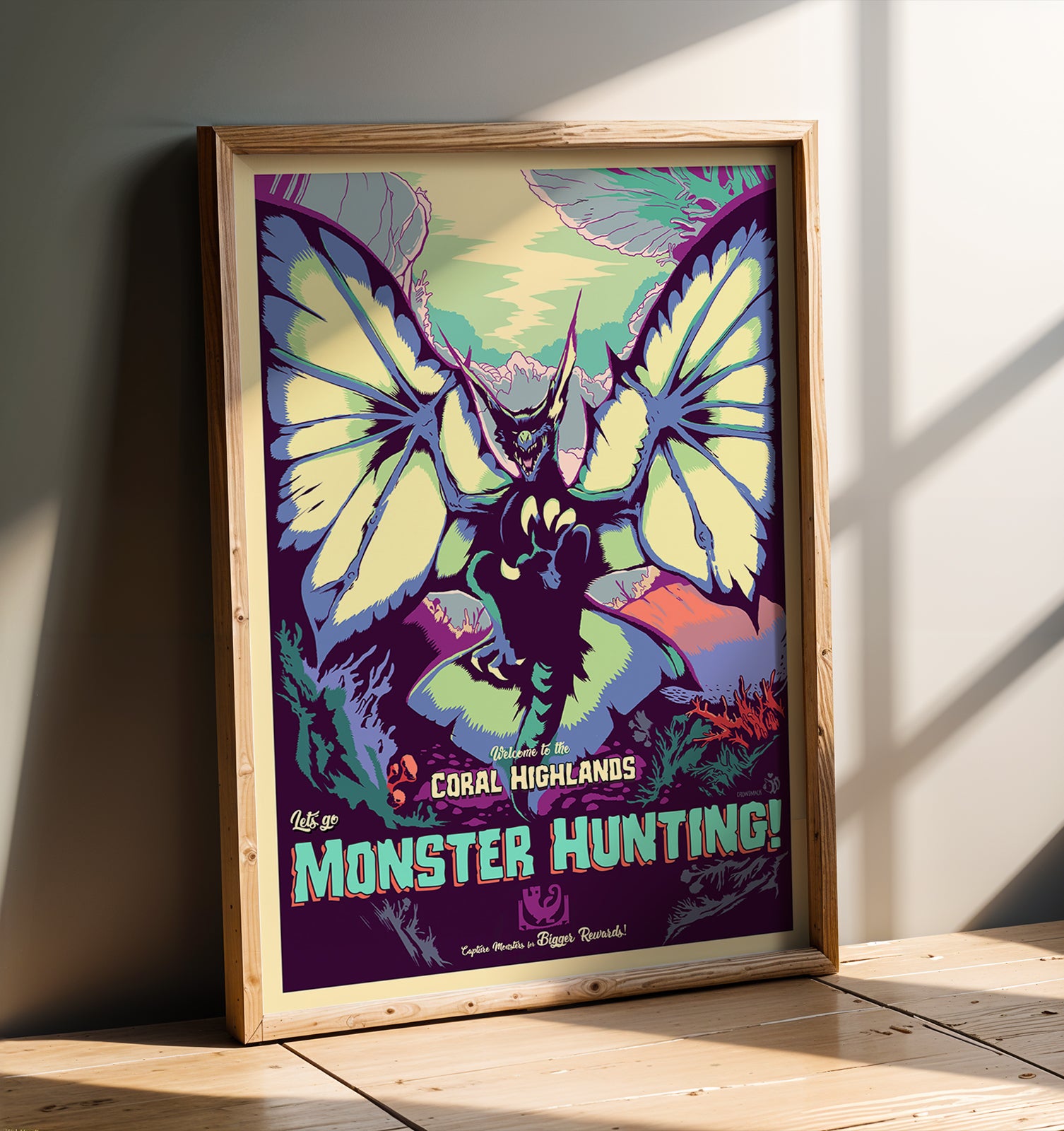 coral highlands monsters Coral Highlands Monster Hunting Video Game Wall Art Poster