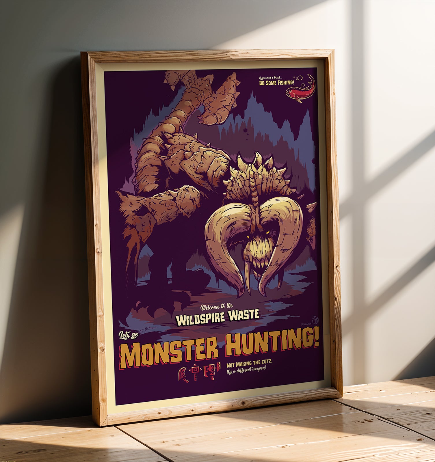Wildspire Wastes Monster Hunting Video Game Wall Art Poster