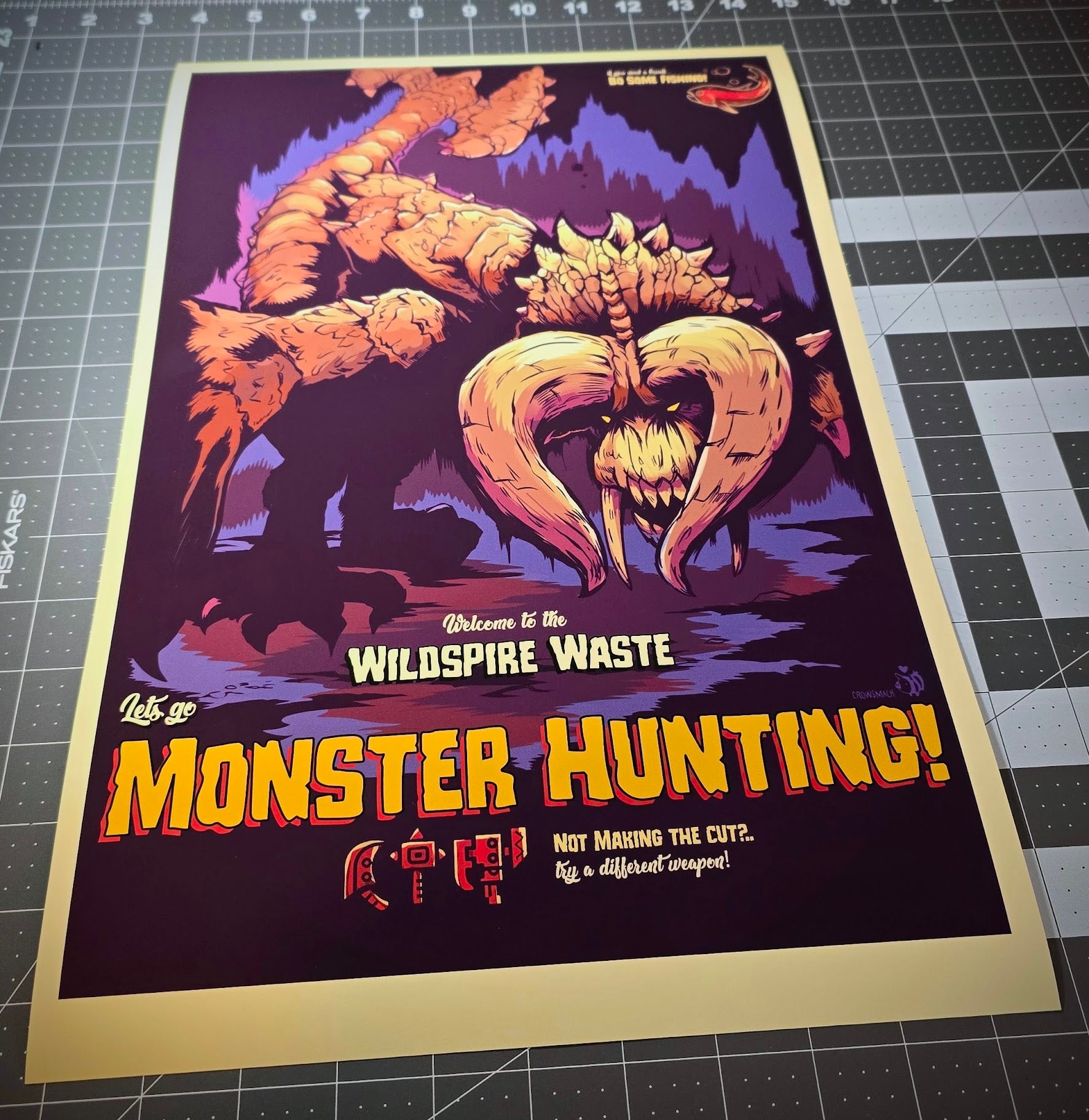 Wildspire Wastes Monster Hunting Video Game Wall Art Poster